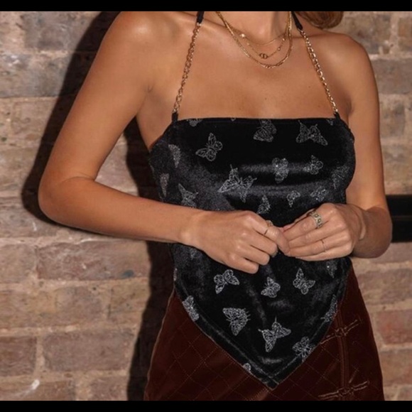 Velvet Butterfly Handkerchief Top - Picture 5 of 8